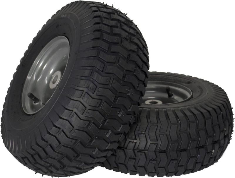 Photo 1 of 21446-2PK 15x6.00-6" Front Tire Assembly Replacement for Craftsman Riding Mowers