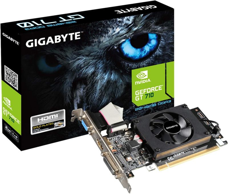 Photo 1 of Gigabyte 2GB RAM ddr3 sdram Video Graphics Cards GV-N710D3-2GL REV2.0 2 GB Low Profile Fan