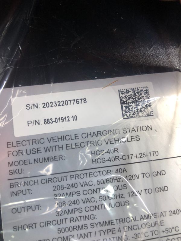 Photo 6 of ClipperCreek 32 Amps, Level 2, 240 Volts, HCS-40 EV Charger, Hardwired, up to 31 Miles of Range per Hour of Charging, 25 Foot Cable, Built for Indoor/Outdoor Use, Compatible with All EVs, Made in USA