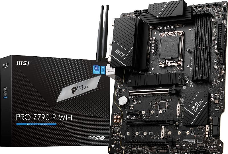 Photo 1 of MSI PRO Z790-P WiFi ProSeries Motherboard (Supports 12th/13th Gen Intel Processors, LGA 1700, DDR5, PCIe 5.0, M.2, 2.5Gbps LAN, USB 3.2 Gen2, Wi-Fi 6E, ATX)
