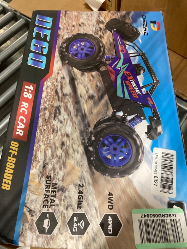 Photo 2 of DEERC DE60 Large 1:8 Scale Upgraded RC Cars Remote Control Car for Adults Boys,Off Road Monster Truck with Realistic Sound,2.4Ghz 4WD Rock Crawler Toy All Terrain Climbing,2 Batteries for 80 Min Play Classic Blue