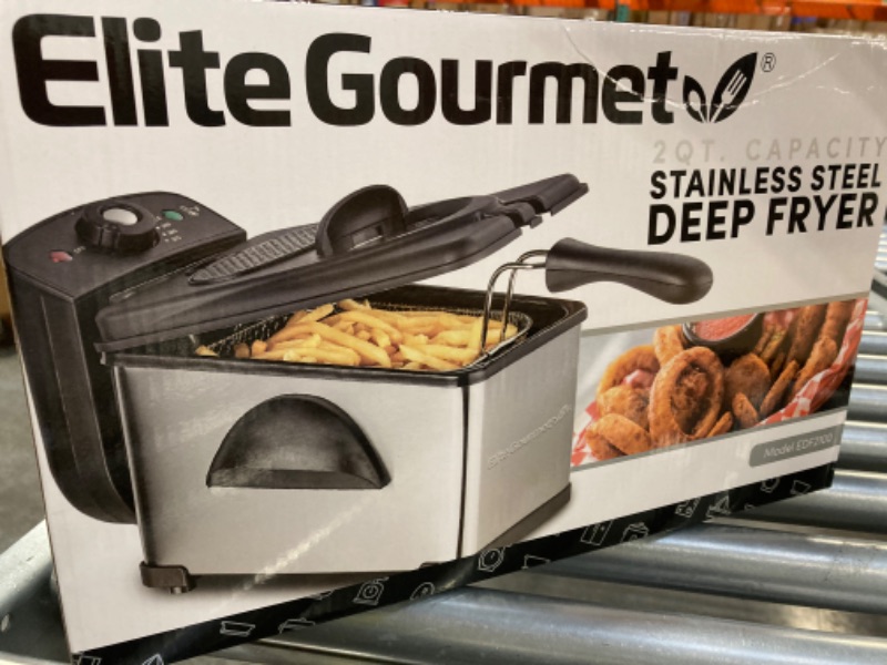 Photo 2 of ***NON FUNCTIONAL//SOLD AS PARTS*** 
Elite Gourmet EDF-3500# Electric Immersion Deep Fryer. Removable Basket, Timer Control Adjustable Temperature, Lid with Viewing Window and Odor Free Filter