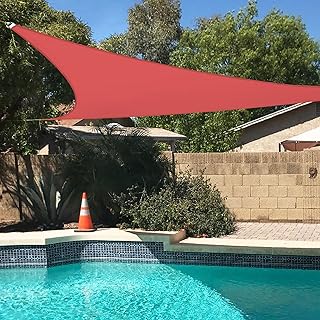 Photo 1 of 24' x 24' Sun Shade Sail Rectangle Outdoor Canopy Cover UV Block for Backyard Porch Pergola Deck Garden Patio (Red)