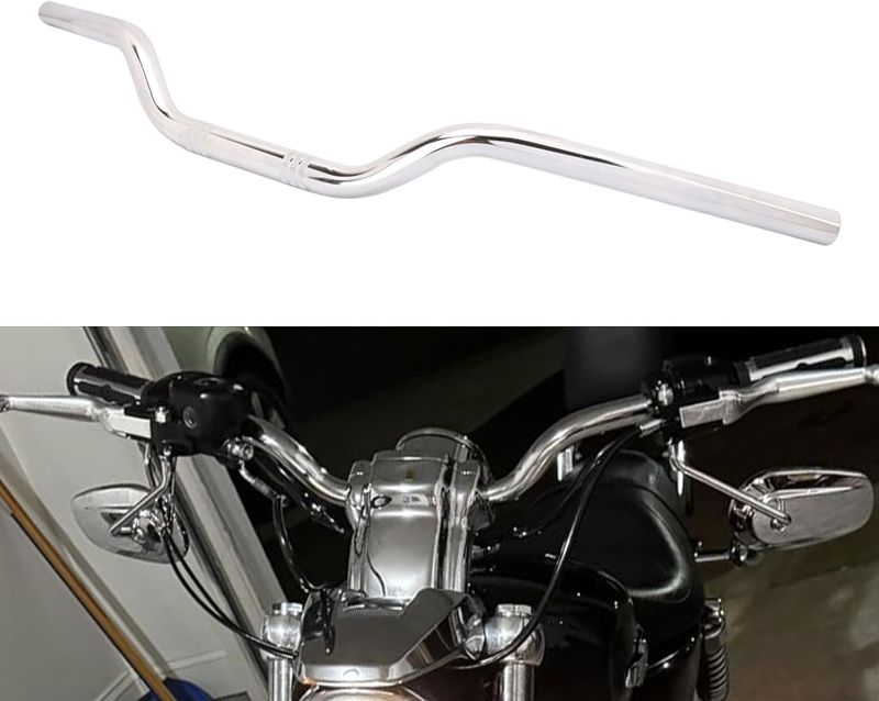 Photo 1 of 7/8" 22MM Drag Handlebars Tracker Handle Bars Universal For Sportster XL 883 1200 Bobber Custom Chopper Softail Dyna Euro Style Chrome