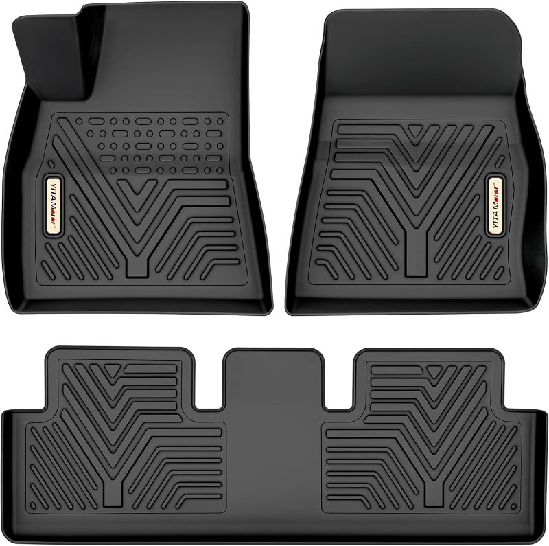 Photo 1 of YITAMOTOR Floor Mats Compatible with Tesla Model 3, Custom Fit Floor Liners for 2024-2017 Tesla Model 3, 1st & 2nd Row All Weather Protection