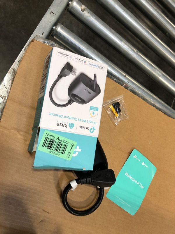 Photo 1 of ***NON FUNCTIONAL//SOLD AS PARTS*** 
Kasa Outdoor Smart Dimmer Plug, IP64 Plug- in Dimmer for Outdoor String Lights, Compatible with Alexa, Google Assistant & SmartThings, Long Wi-Fi Range 2.4Ghz, No Hub Required, ETL Certified(KP405) w/ Dimmer 1-Socket