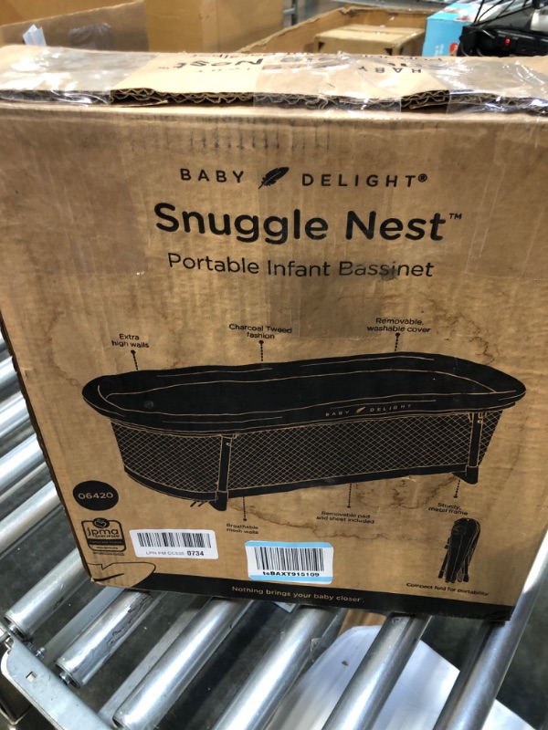 Photo 1 of Baby Delight Snuggle Nest Bassinet, Portable Baby Bed, for Infants 0 – 5 Months, Charcoal Tweed