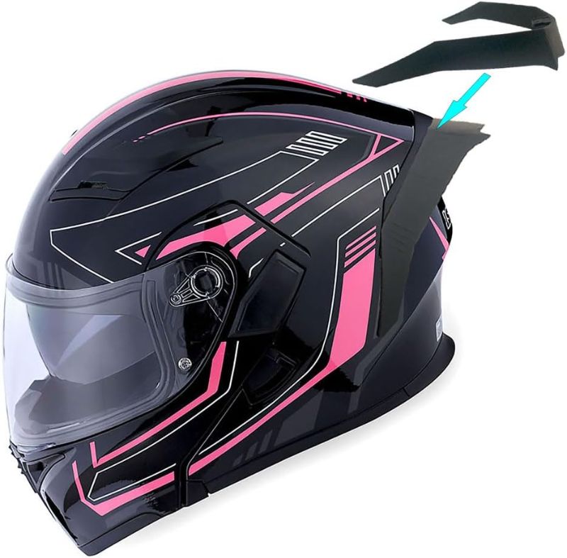 Photo 1 of 1Storm Motorcycle Modular Full Face Helmet Flip up Dual Visor Sun Shield: HB89 Arrow Pink