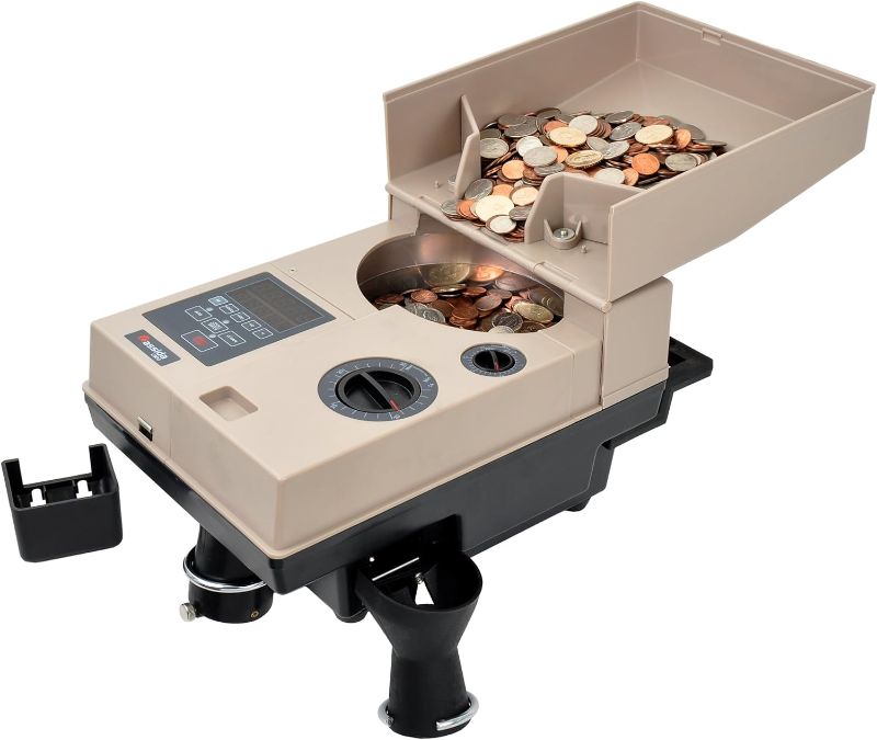 Photo 1 of Cassida Compact & Portable Coin Counter/Off-Sorter (C500), Tan, Black