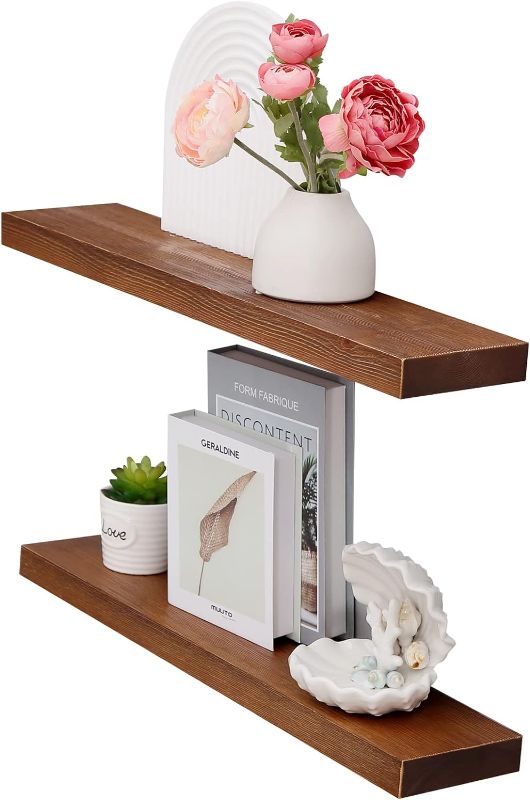 Photo 1 of  Floating Shelves Handmade Wood Wall Shelf Set of 2,Tudor Oak Wall Mount Shelf