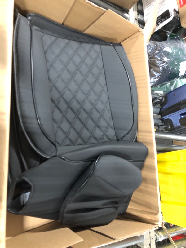 Photo 2 of Coverado Toyota Tundra Car Seat Covers Front Seats Only, 2Pcs Leather Car Seat Seat Protectors Truck Pickup Custom Fit 2007-2021 Toyota Tundra Crew/Crewmax/Extended/Double Cab(Black) Black Front