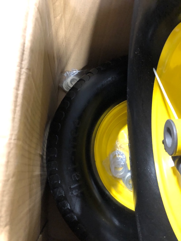 Photo 1 of 16x6.50-8 Lawn Mower Tires and Wheel, Flat Free Lawn Tractor Tire 3" Centered Hub, 3/4" Bushing, 16x6.50-8 Tire Front Tire