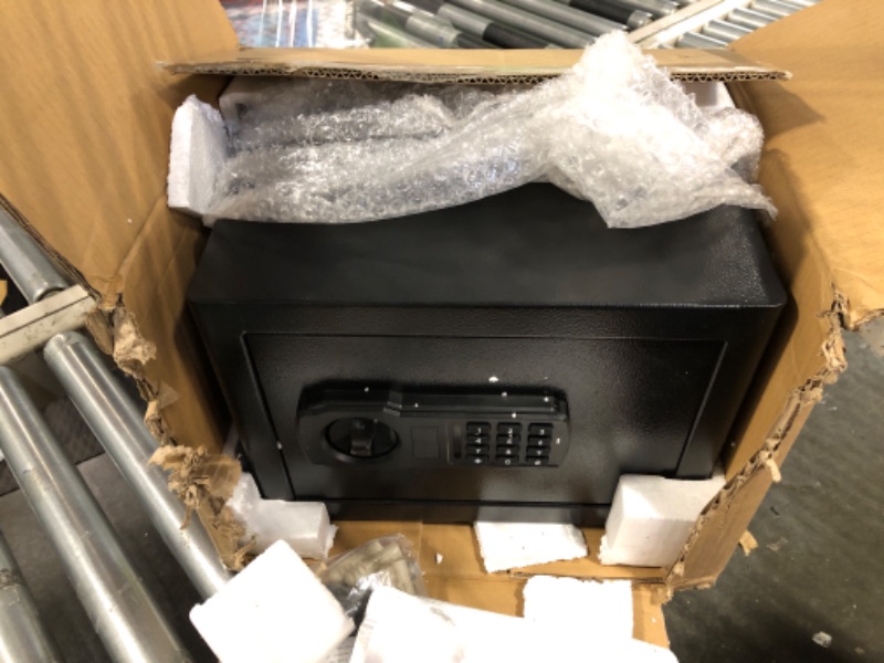 Photo 1 of 0.8 Cub Personal Home Safe Box Fireproof Waterproof, Fireproof Combination Safe with Digital Keypad Key and Hidden Keyhole, Money Safe Box for Firearm Cash Jewelry Medicine Documents 0.8 Cubic