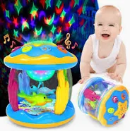 Photo 1 of Baby Toys 6 to 12 Months Animal Rotating Light Up Toys for 1 Year Old Boy Musical Toys for Toddlers 1-3 Tummy Time Toys for 3 6 8 9 10 12 18 Months Infant Birthday Xmas Gift for 1 Year Old Boys Girls