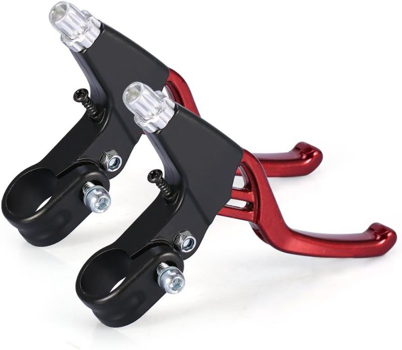 Photo 1 of 1 Pair Bicycle Brake Lever, V-Brake Handlebar Aluminium Alloy Bike Brake Handle Universal 2.2cm for Most Bicycle, Road Bike, Mountain Bike (Red)