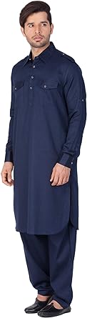 Photo 1 of  Men's Tunic Cotton Pathani Style Set Indian Pakistani Traditional Wear XXL
