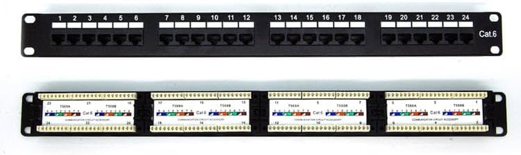 Photo 1 of 24 Port Cat6 110 1RU Rack Mount Punch Down Patch Panel, CAT624-110PANEL