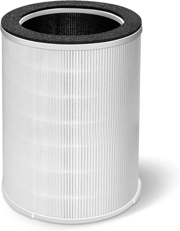 Photo 1 of ***Dent on one side***Air Purifier Replacement Filter, Fits Kokofit KJ510B Air Purifier, 3-in-1 Pre-Filter, H13 True HEPA Filter, Particle and Activated Carbon, White