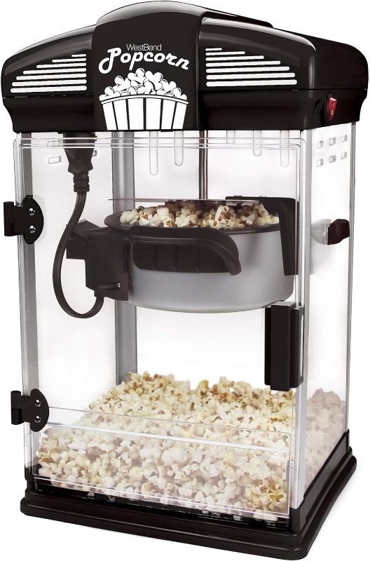 Photo 1 of ***FOR PARTS ONLY*** 

West Bend Stir Crazy Movie Theater Popcorn Popper, Gourmet Popcorn Maker Machine with Nonstick Popcorn Kettle, Measuring Tool and Popcorn Scoop for Popcorn Machine, 4 Qt., Black
