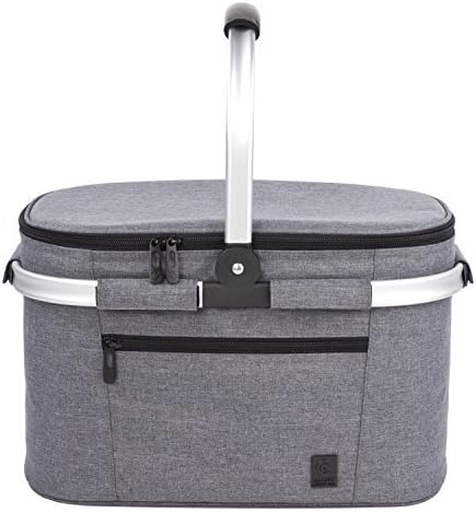 Photo 1 of ALLCAMP Insulated Cooler Bag Portable Collapsible Picnic Basket Cooler with Sewn in Frame (Medium Gray)