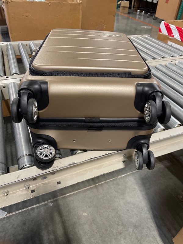 Photo 1 of LUGGEX Carry On Luggage with Front Pocket, Expandable Polycarbonate Hard Shell Suitcase with USB Port (Champagne, 20 Inch, 36.1L) Champagne Carry-On 20-Inch