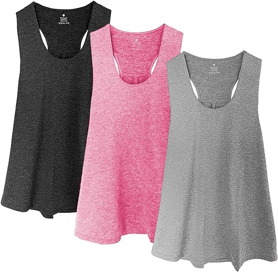 Photo 1 of FINIZO Plus Size Workout Tank Tops for Women - Running Muscle Tank Sport Exercise Gym Yoga Tops Athletic Shirts(Pack of 3)
