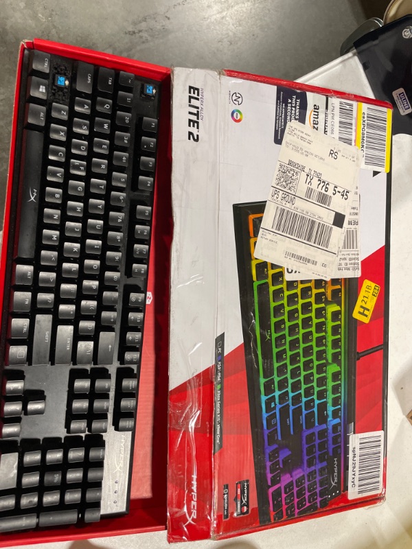 Photo 2 of HyperX Alloy Elite 2 – Mechanical Gaming Keyboard, Software-Controlled Light & Macro Customization, ABS Pudding Keycaps, Media Controls, RGB LED Backlit, HyperX Red & Pulsefire Haste – Gaming Mouse Keyboard + Pulsefire Haste Gaming Mouse