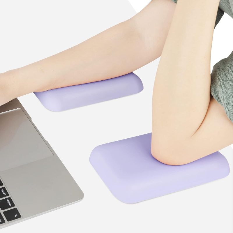 Photo 1 of Leolee Elbow Rest Pads for Desk, Purple Ergonomic Wrist Rest Pad Arm Rest Pads with Memory Foam & Non-Slip Base, Armrest Cushion Support Pad Relieve Elbow and Wrist Pain for Computer, Office, 2 Packs elbow pads Purple