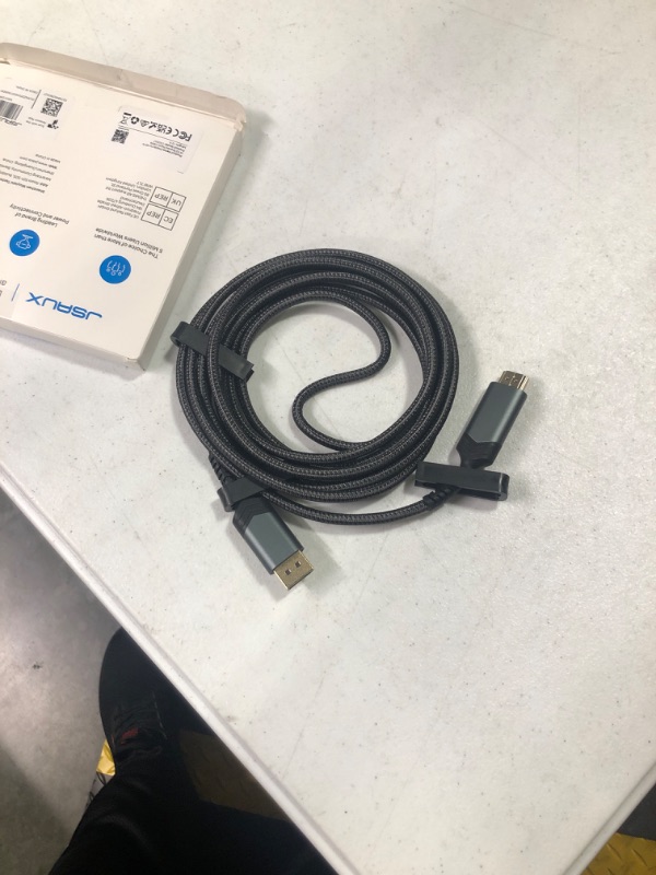 Photo 1 of JSAUX 4K DisplayPort to HDMI Cable Adapter 10FT, DP to HDMI Male Video UHD 4K@30Hz/2K@60/1080P@120 Nylon DP to HDTV Uni-Directional Cord for Dell, Projector, Desktop, AMD, NVIDIA, Lenovo, HP, ThinkPad