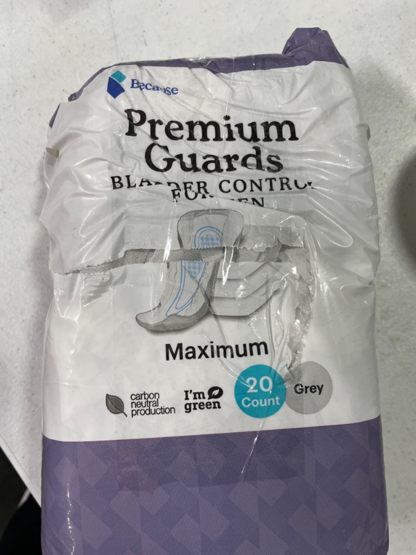 Photo 2 of Because Premium Guards for Men - 20 Count Pack of Discreet, Individually Wrapped Bladder Protection Protectors 20 Count (Pack of 1)