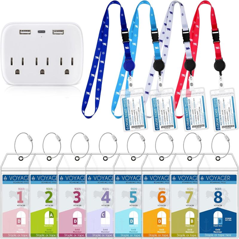 Photo 1 of 13 Pcs Carnival Cruise Essentials 2024 Cruise Accessories Include 4 Cruise Lanyards for Ship Cards with ID Badge Holders, 8 Pcs Cruise Luggage Tags 