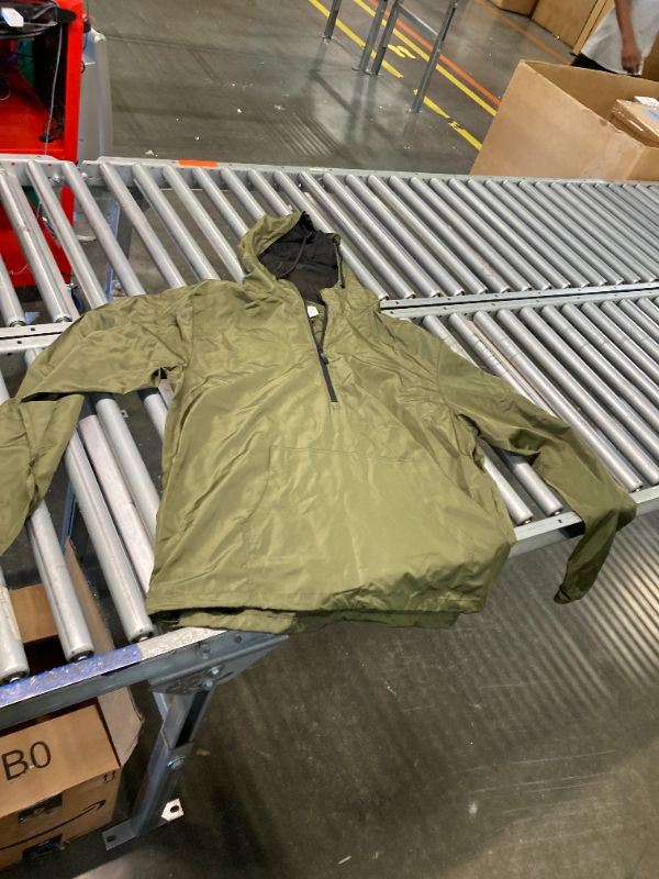 Photo 3 of Global Blank Men’s Windbreaker Jacket Lightweight Water Resistant Windbreakers for Men XX-Large Army Green