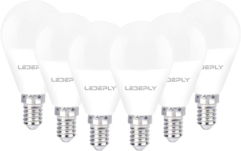 Photo 1 of A15 Ceiling Fan Light Bulbs, Dimmable, E12 Base LED Bulb, 5.5W=40W, Warm White 2700K, 500 Lumen, LED Light Bulb, 6 Pack
