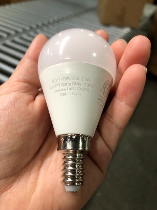 Photo 3 of A15 Ceiling Fan Light Bulbs, Dimmable, E12 Base LED Bulb, 5.5W=40W, Warm White 2700K, 500 Lumen, LED Light Bulb, 6 Pack
