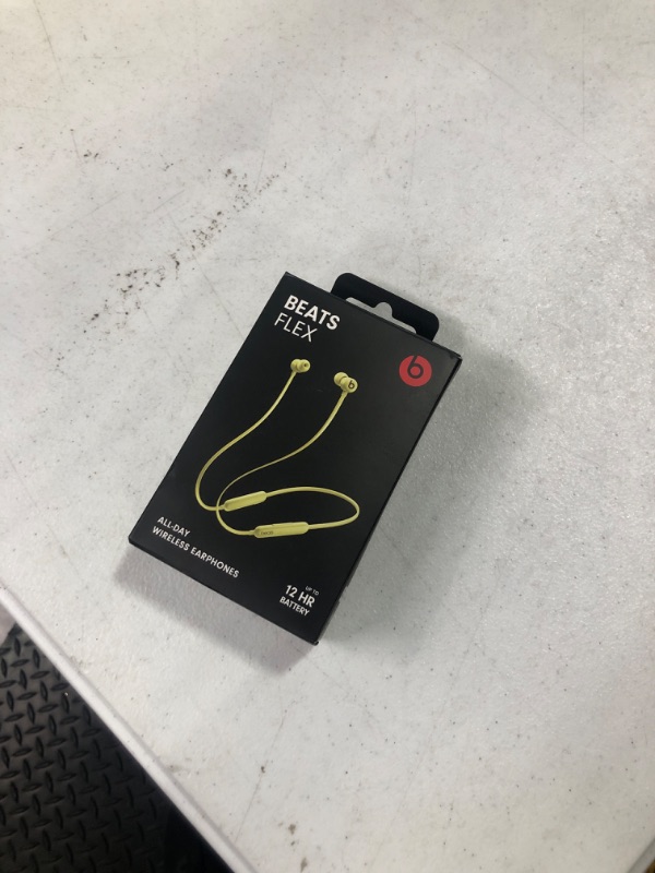 Photo 2 of Beats Flex Wireless Earbuds – Apple W1 Headphone Chip, Magnetic Earphones, Class 1 Bluetooth, 12 Hours of Listening Time, Built-in Microphone - Yuzu Yellow Yuzu Yellow Beats Flex