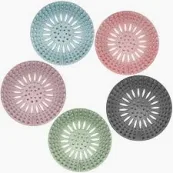 Photo 1 of Hair Catcher Shower Drain Covers Protector Silicone Bathtub Hair Stopper Easy to Install and Clean Suit for Bathroom Tub Shower and Sink, 5 Pack