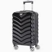 Photo 1 of Lightweight 8 Wheel ABS/Polycarbonate Suitcases Cabin Carry On Hand Luggage Approved For Over 100 Airlines - Cabin Black Gloss FFK06_BKGL_S