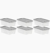 Photo 1 of  Stackable Plastic Storage Bins ** not exact photo** 