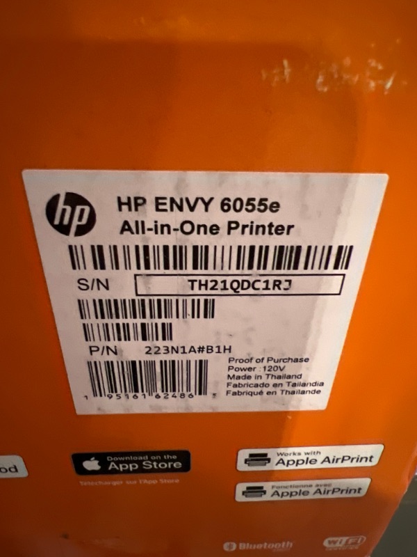 Photo 3 of HP ENVY 6055e Wireless Color Inkjet Printer, Print, scan, copy, Easy setup, Mobile printing, Best for home, Instant Ink with HP+,white New