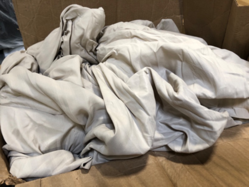 Photo 3 of  Bedding Duvet Cover Set 100% Washed Cotton Linen Like Textured Breathable Durable Soft Comfy (Brownish Grey, ***USED**BOX IS DAMAGED*** 