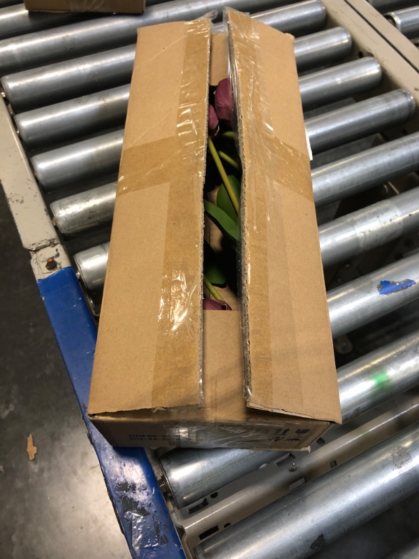 Photo 1 of 14 Stems 19" Artificial Purple Tulip Flower Fake Flower Bouquet, Shabby Chic Real Touch EVA Faux Tulips Fall Autumn Decor Suitable for Home Office Decoration, Flower Arrangement