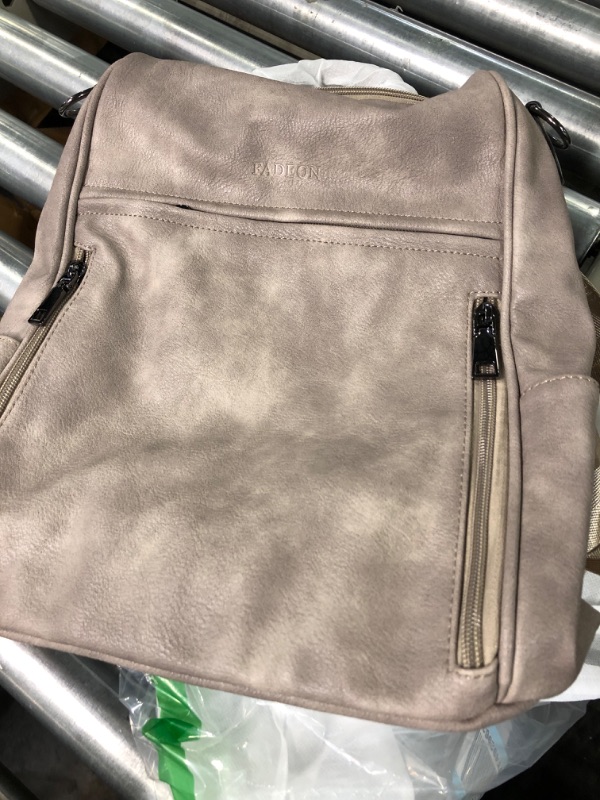 Photo 1 of FADEON Leather Backpack Purse for Women Designer Travel Backpack Purses PU Fashion Ladies Shoulder Bag with Tassel Grey Dark Gray Retro Style Medium (14-in Height)