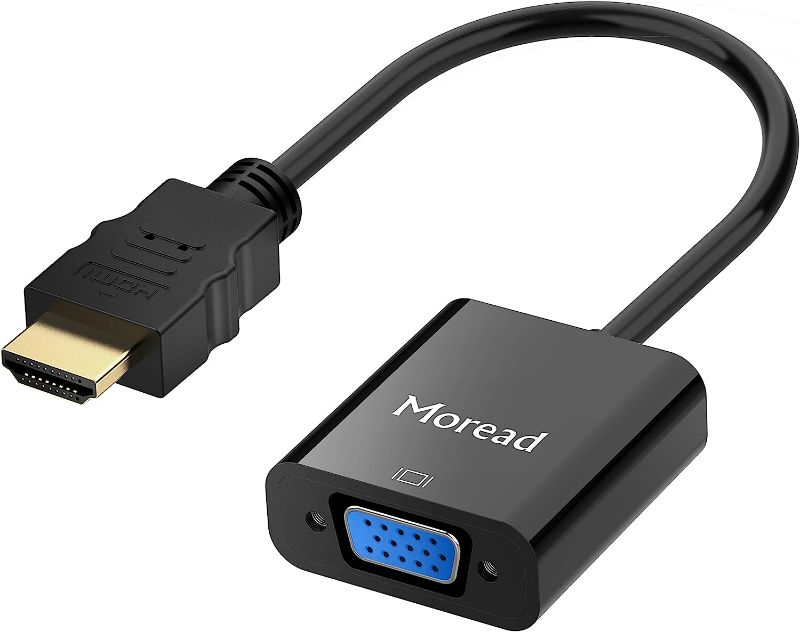 Photo 1 of HDMI to VGA, Gold-Plated HDMI to VGA Adapter (Male to Female) for Computer, Desktop, Laptop, PC, Monitor, Projector, HDTV, Chromebook, Raspberry Pi, Roku, Xbox and More - Black
