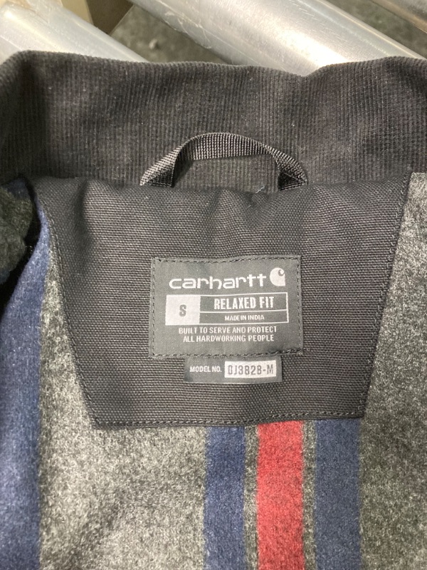 Photo 3 of Carhartt Men's Relaxed Fit Duck Blanket-Lined Detroit Jacket Small Black