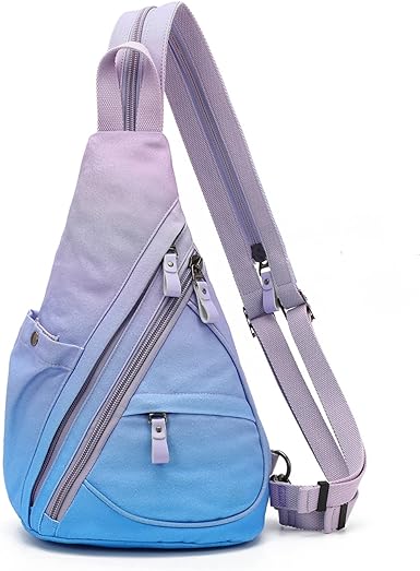 Photo 1 of Canvas Sling Bag - Small Crossbody Backpack Shoulder Casual Daypack Rucksack for Men Women 