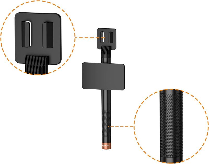 Photo 1 of comica HR-WM Interview Handheld Adapter for Rode Wireless GO ME/BoomX-D/D Pro/BoomX-U Wireless Lavalier Microphone, Mic Handle for News Report, TV Interview and Video Shooting, etc.(with Windscreen)
