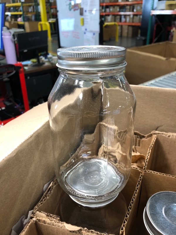 Photo 2 of 12 Pack of 1/2-Gallon Glass Jars with Plastic Lids