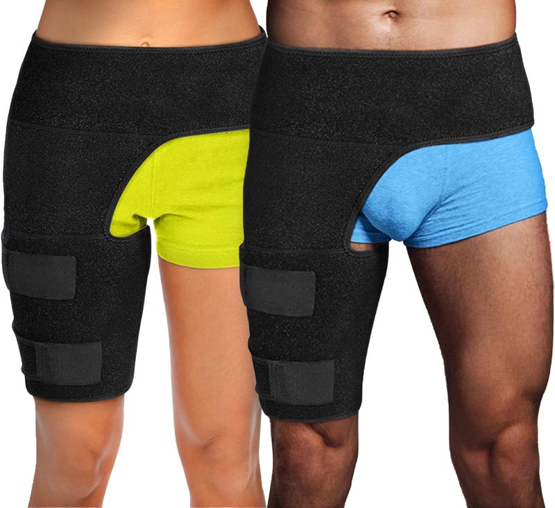 Photo 1 of Copper Compression Hip Brace Sciatica - Groin Wrap for Pain Relief Thigh Compression Sleeve - Support for Hip Flexor Arthritis for Pulled Muscles-Sciatica Nerve Brace Injury for Men and Women (Left