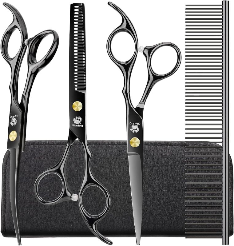 Photo 1 of  
Visit the Store, GLADOG
GLADOG
Visit the Store
4.5  12,969
GLADOG Professional 5 in 1 Dog Grooming Scissors Set with Safety Round Tips, Sharp and Heavy-duty Pet Grooming Shears for Cats