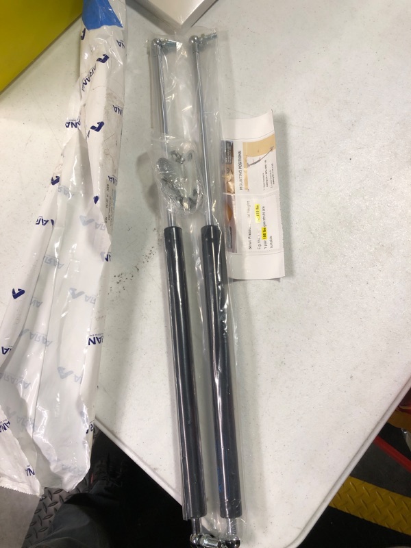 Photo 1 of 23 inch 150 LB Gas Prop Struts Shocks with L Mounting Brackets, 23" 150 Pound Lift-Support Gas Springs for Heavy Duty RV Murphy Bed Trap Door Floor Hatch (Super STRONG for 130-150lbs Lids)